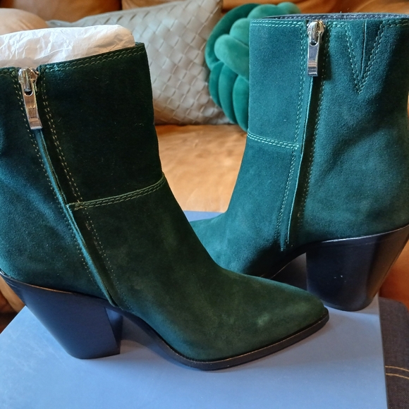 Green Suede Booties - Picture 6 of 6